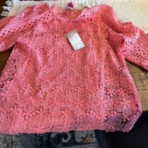 KEREN hart Pink Lace Blouse